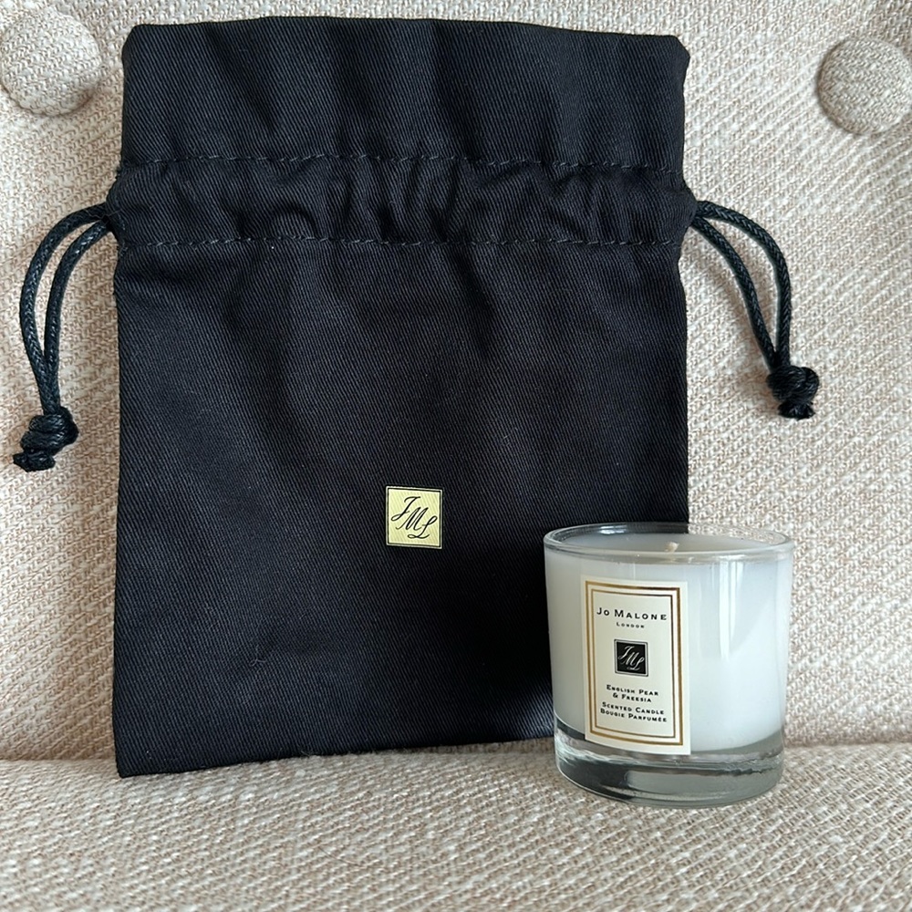 Jo Malone English Pear & Freesia Mini candle with Jo Malone London black bag
